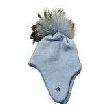 Gio Higuamy Cappello tinta unita con Pon Pon Azzurro per Bambino CT0223A AZZURRO GIO HIGUAMY 
