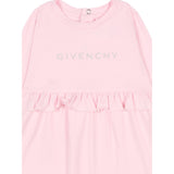 Givenchy Abito Manica Lunga tinta unita con Logo Rosa per Bambina H30899J ROSA GIVENCHY 