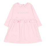 Givenchy Abito Manica Lunga tinta unita con Logo Rosa per Neonata H30899 ROSA GIVENCHY 