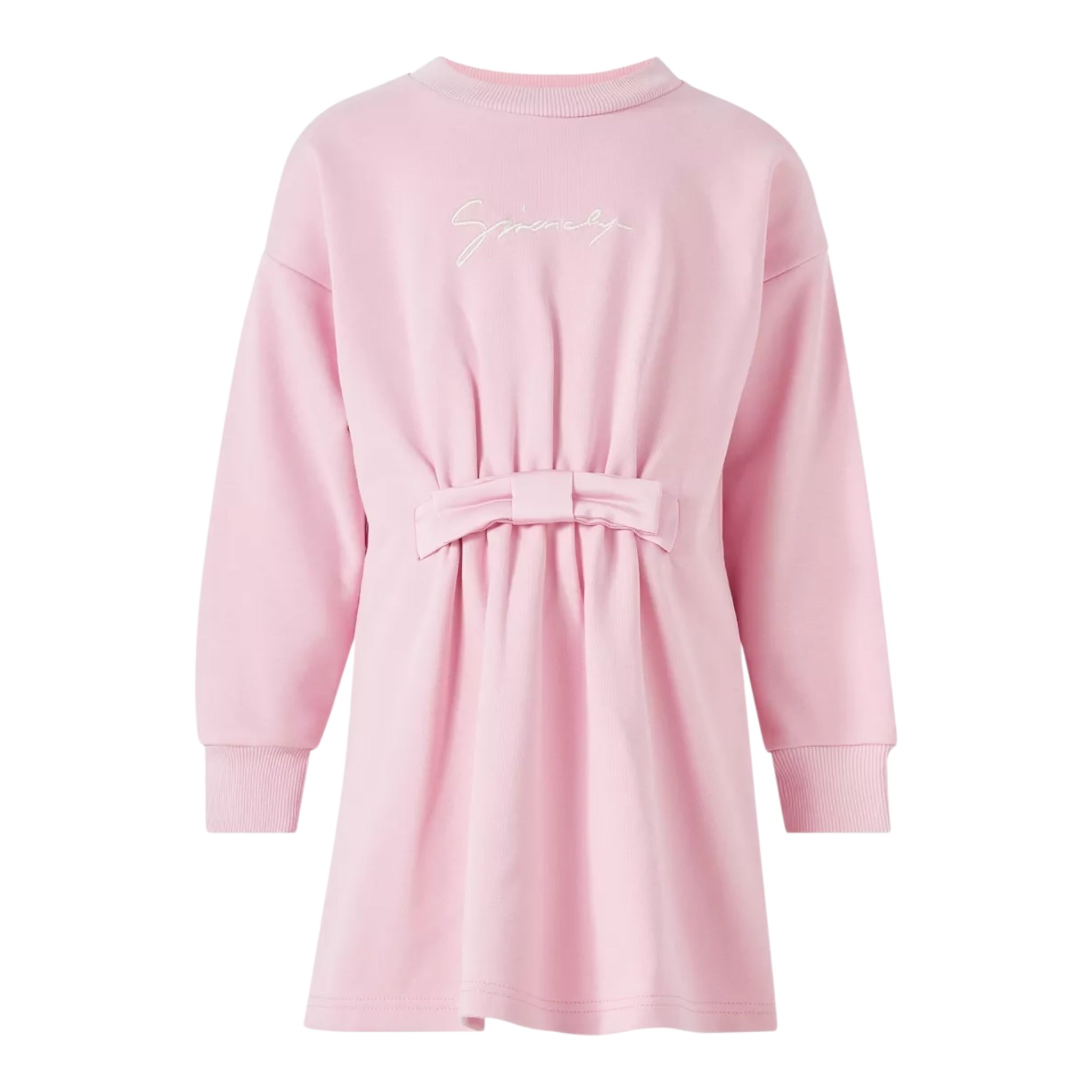 Givenchy Abito Manica Lunga tinta unita con Logo Rosa per Bambina H30998 ROSA GIVENCHY 