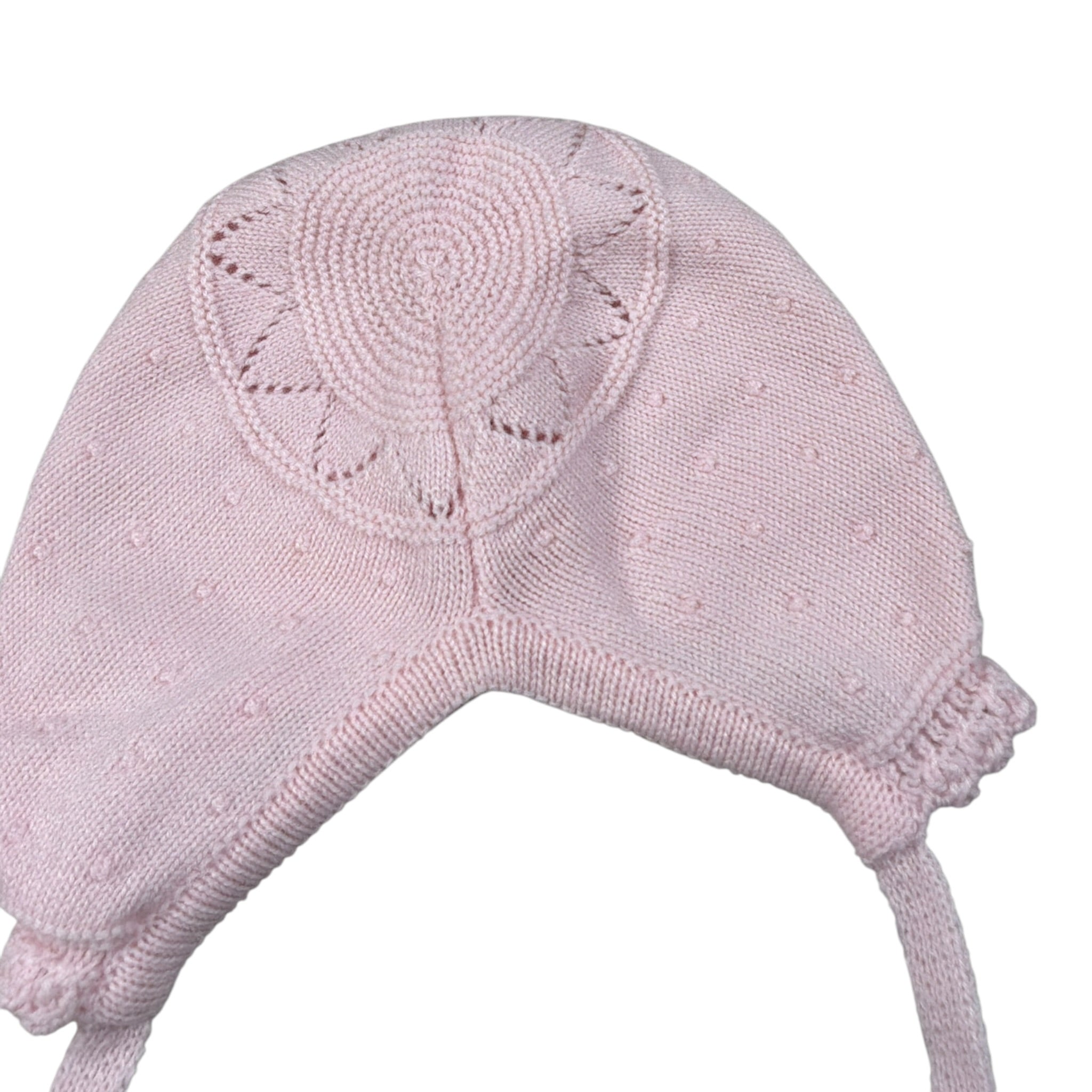 Granlei Cappello tinta unita con Ricami Rosa per Neonata 202250 ROSA GRANLEI 