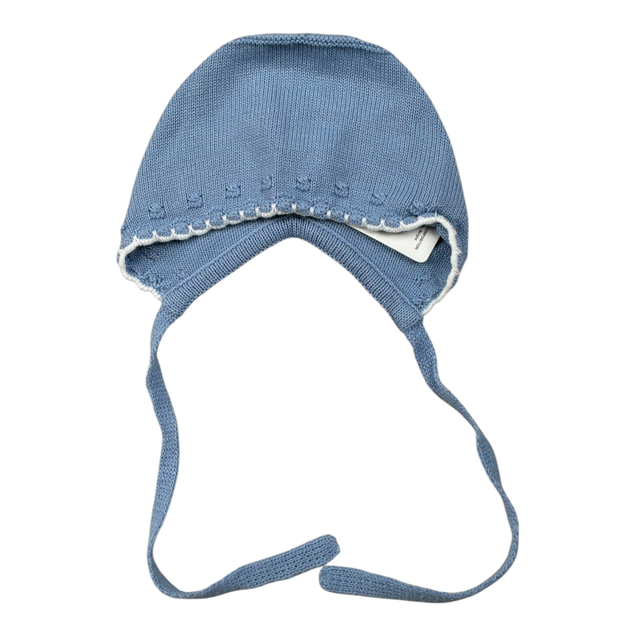 Granlei Cappello tinta unita con Ricami Azzurro per Neonata 2149 AZZURRO GRANLEI 