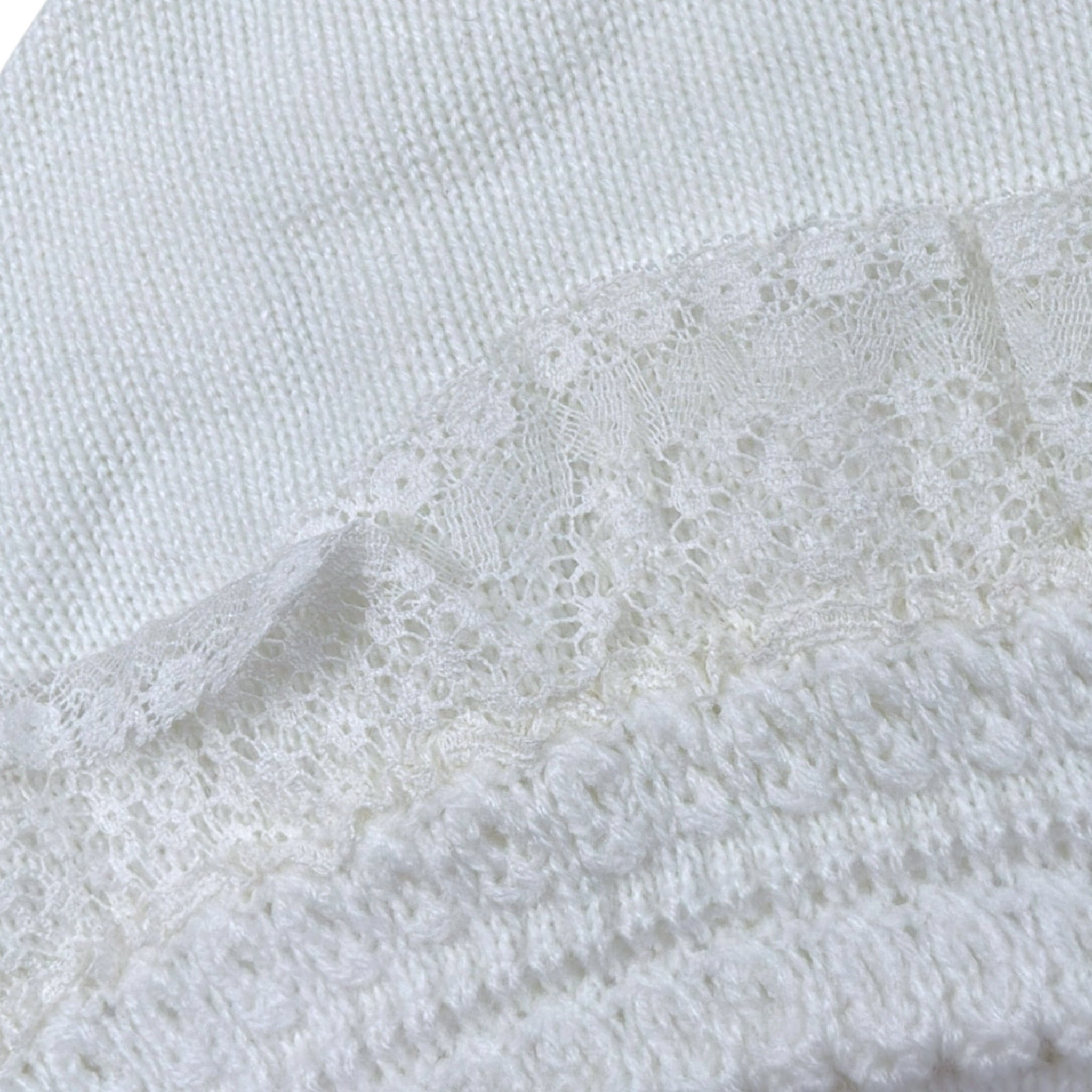 Granlei Cappello tinta unita con Ricami Bianco per Neonata 2502604 BIANCO GRANLEI 