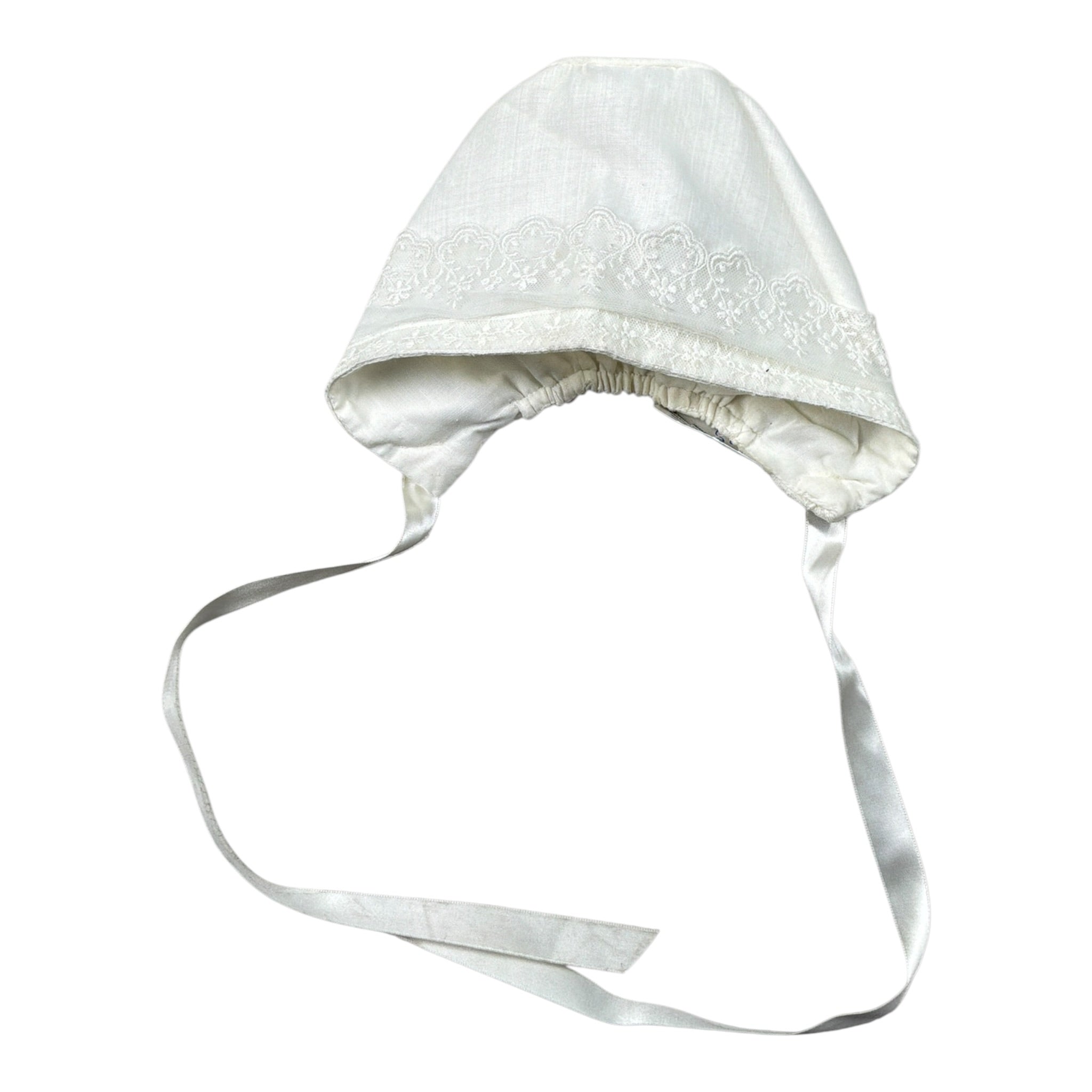 Granlei Cappello tinta unita con Ricami Panna per Neonata 496 PANNA GRANLEI 