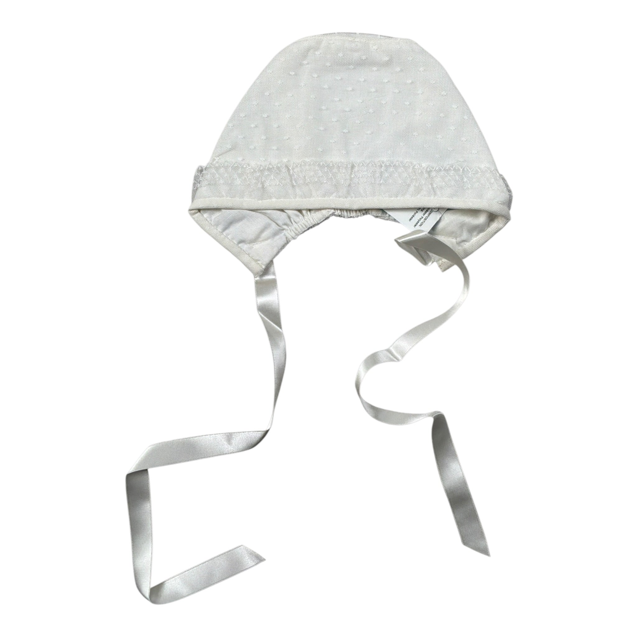 Granlei Cappello tinta unita con Ricami Panna per Neonata 566 PANNA GRANLEI 