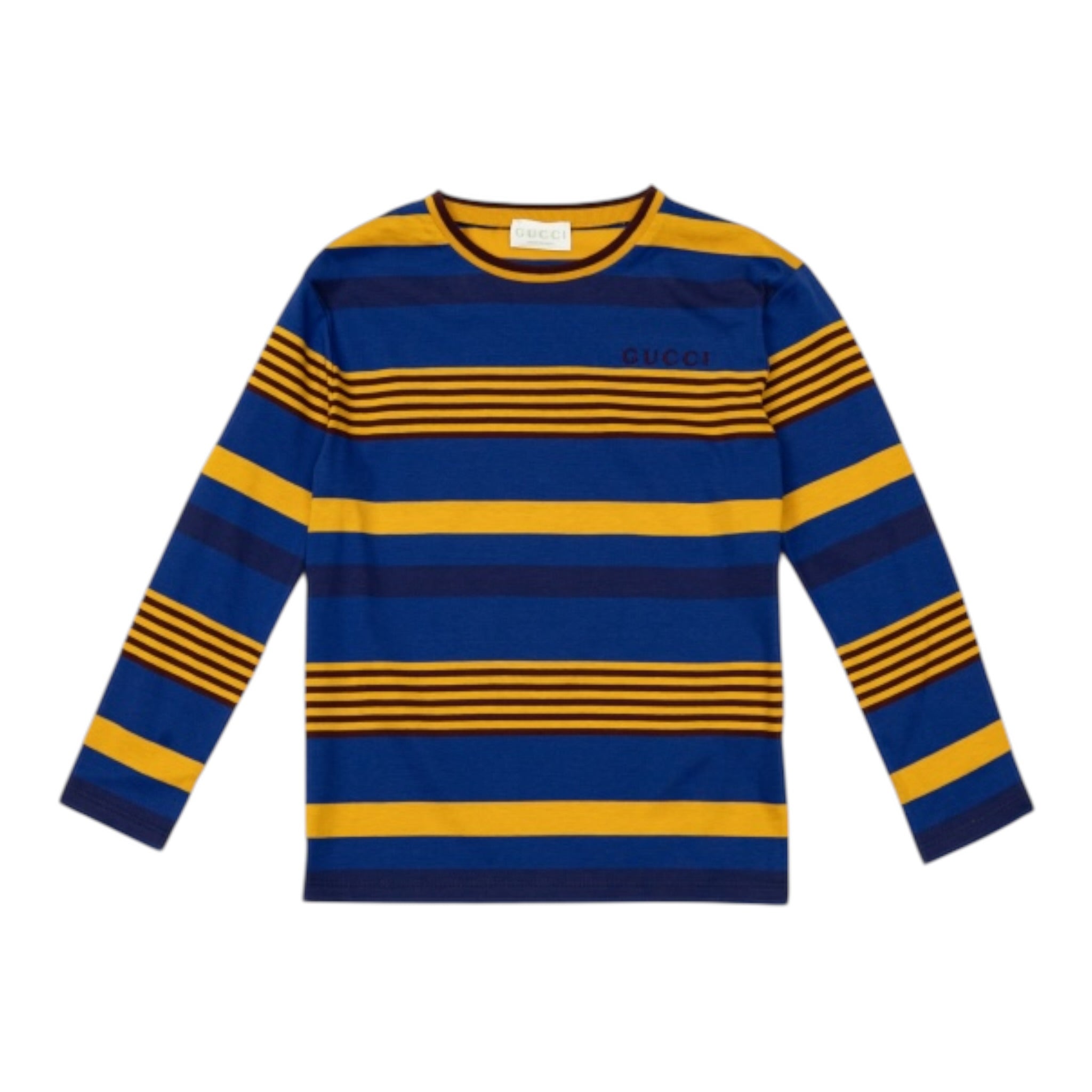 Gucci Shirt Girocollo Fantasia A Righe Blu per Bambino 825256 BLU GUCCI 