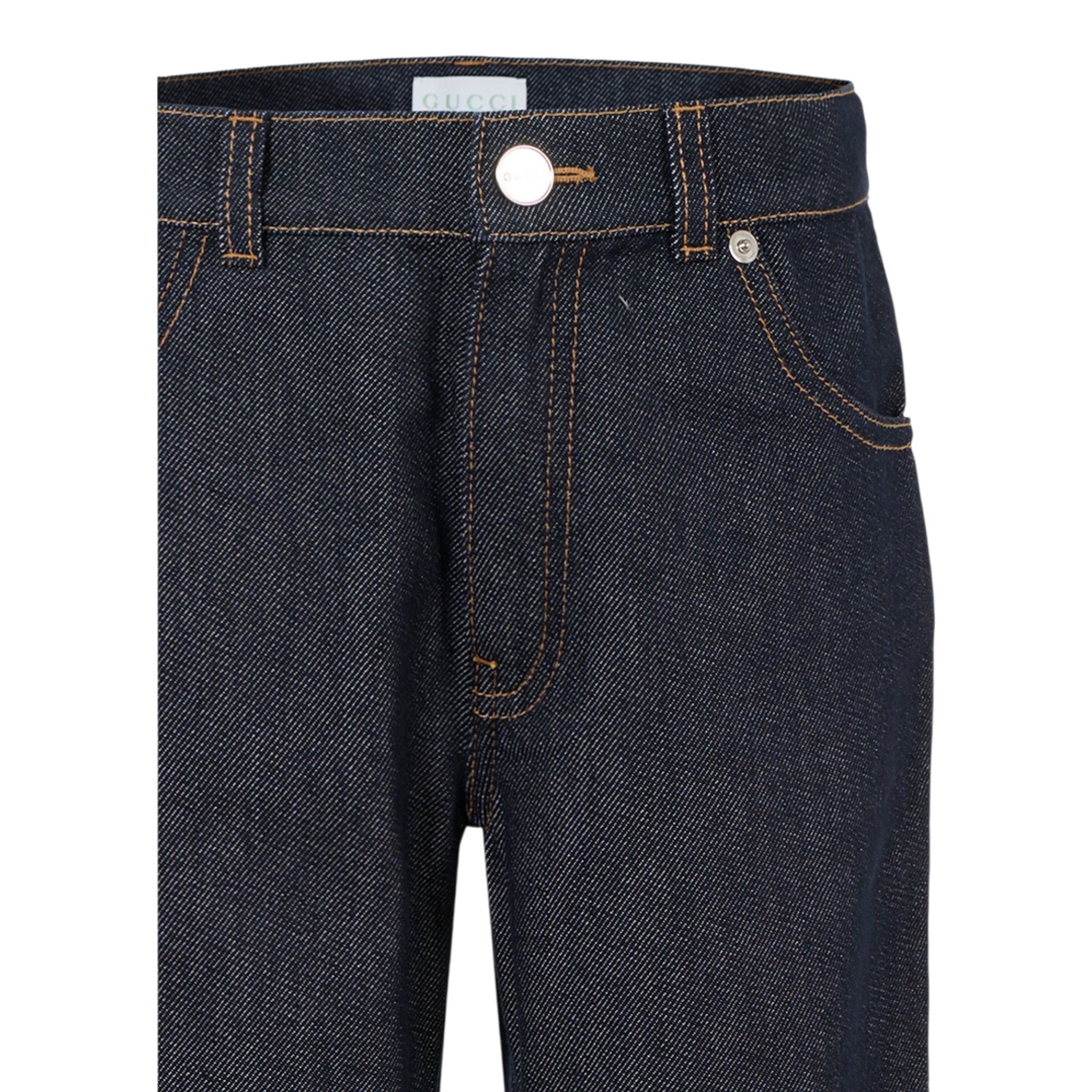 Gucci Jeans tinta unita con Girovita Regolabile Blu per Bambino 826644 BLU GUCCI 