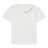 Gucci T-Shirt Girocollo tinta unita con Logo Bianco per Neonato B36595 BIANCO GUCCI 