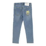 Guess Jeans tinta unita con Ricamo Logo Azzurro per Bambina 199400 AZZURRO GUESS 