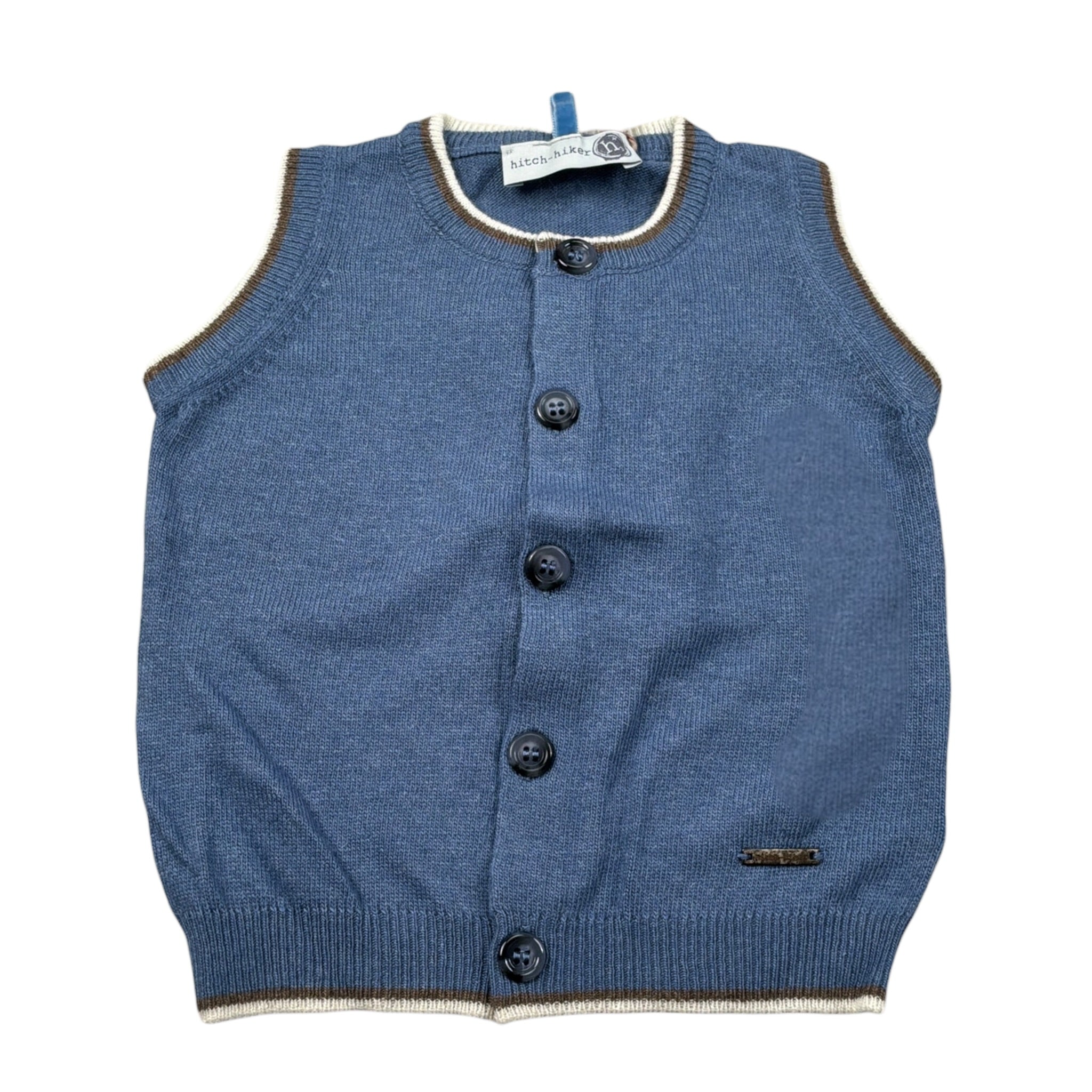 Guess Gilet tinta unita In Maglia Azzurro per Neonato 286201 AZZURRO GUESS 