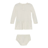 Guess Abito Manica Lunga tinta unita con Culotte Panna per Neonata A4YK19KA6W4X PANNA GUESS 