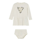 Guess Abito Manica Lunga tinta unita con Culotte Panna per Neonata A4YK19KA6W4X PANNA GUESS 