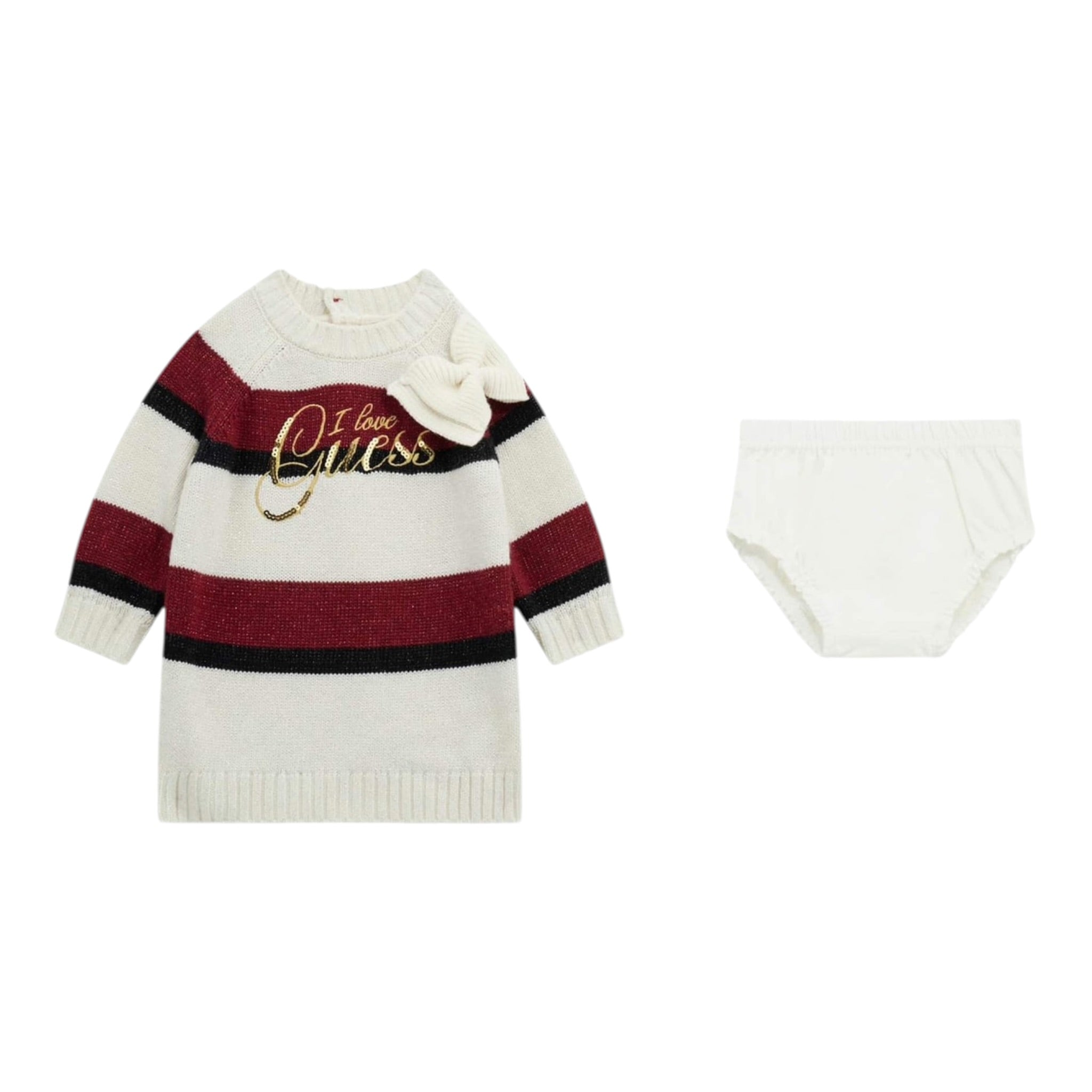 Guess Abito Manica Lunga Tricolore E Culotte Multicolor per Neonata A5BK09Z2V70X MULTICOLOR GUESS 