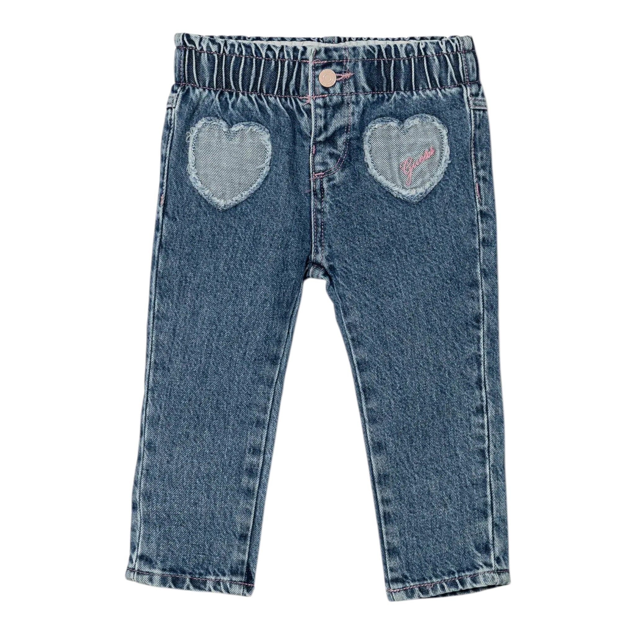 Guess Jeans tinta unita con Elastico In Vita Azzurro per Neonata A5RA00D45E0 AZZURRO GUESS 