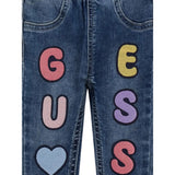 Guess Jeans tinta unita con Elastico In Vita Blu per Neonata A5YA00D4CA0 BLU GUESS 