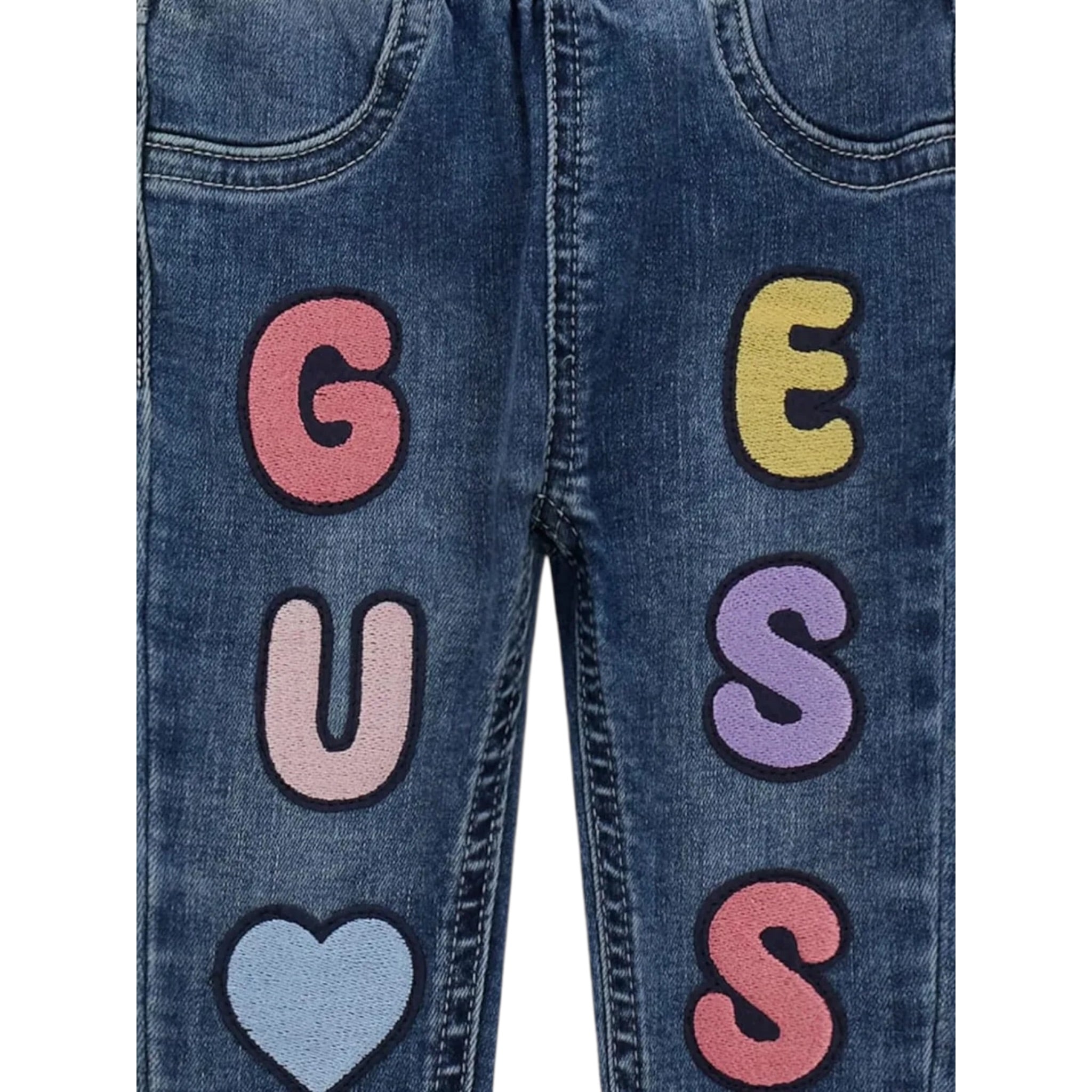 Guess Jeans tinta unita con Elastico In Vita Blu per Neonata A5YA00D4CA0 BLU GUESS 