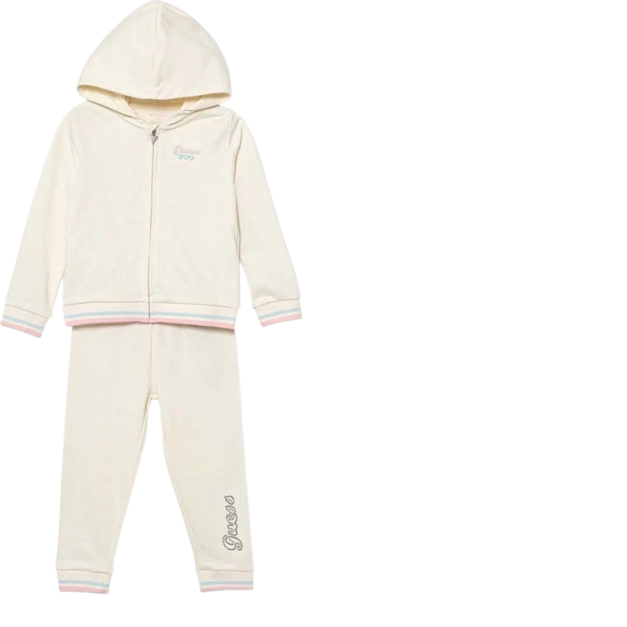 Guess Completo 2 Pezzi Felpa-Pantalone Panna per Neonata A5YG00KA6R4X PANNA GUESS 