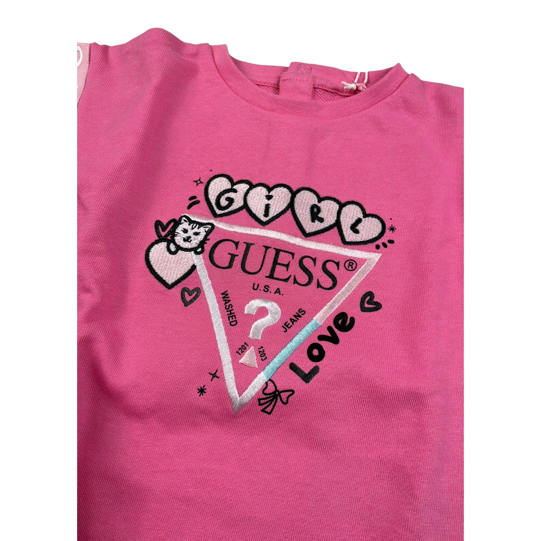 Guess Completo 2 Pezzi Felpa-Pantalone tinta unita Rosa per Neonata A5YG03KA6R4 ROSA GUESS 