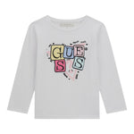 Guess Shirt Girocollo tinta unita con Stampe Bianco per Neonata A5YI00K6YW4 BIANCO GUESS 