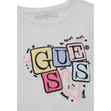 Guess Shirt Girocollo tinta unita con Stampe Bianco per Neonata A5YI00K6YW4 BIANCO GUESS 