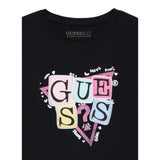 Guess Shirt Girocollo tinta unita con Stampe Nero per Neonata A5YI00K6YW4X NERO GUESS 