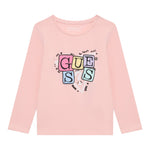 Guess Shirt Girocollo tinta unita con Stampe Rosa per Neonata A5YI00K6YW4X ROSA GUESS 
