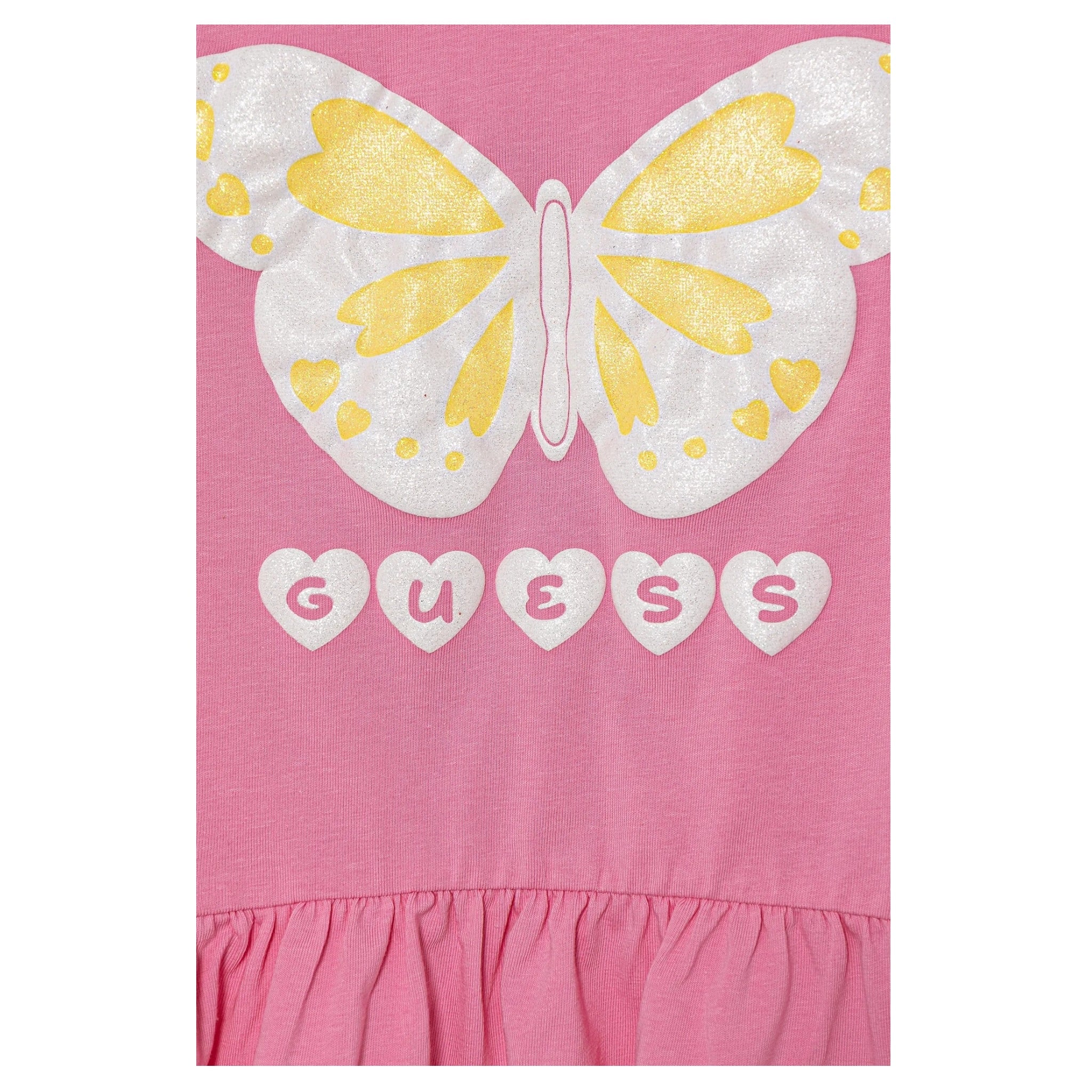 Guess Shirt Girocollo tinta unita con Stampe Rosa per Neonata A5YI01K6YW4 ROSA GUESS 