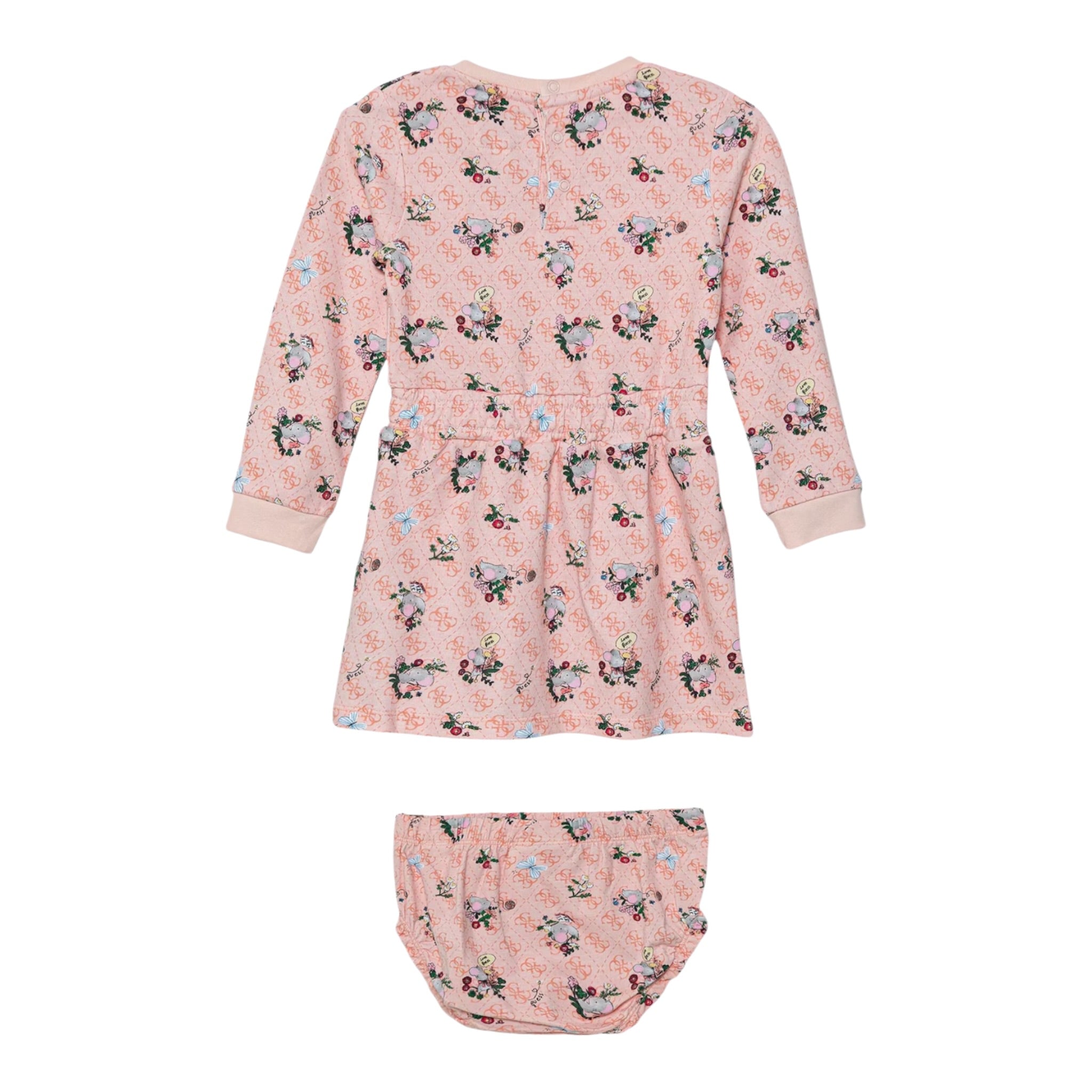 Guess Abito Manica Lunga tinta unita con Culotte Rosa per Neonata A5YK02KA6R4 ROSA GUESS 