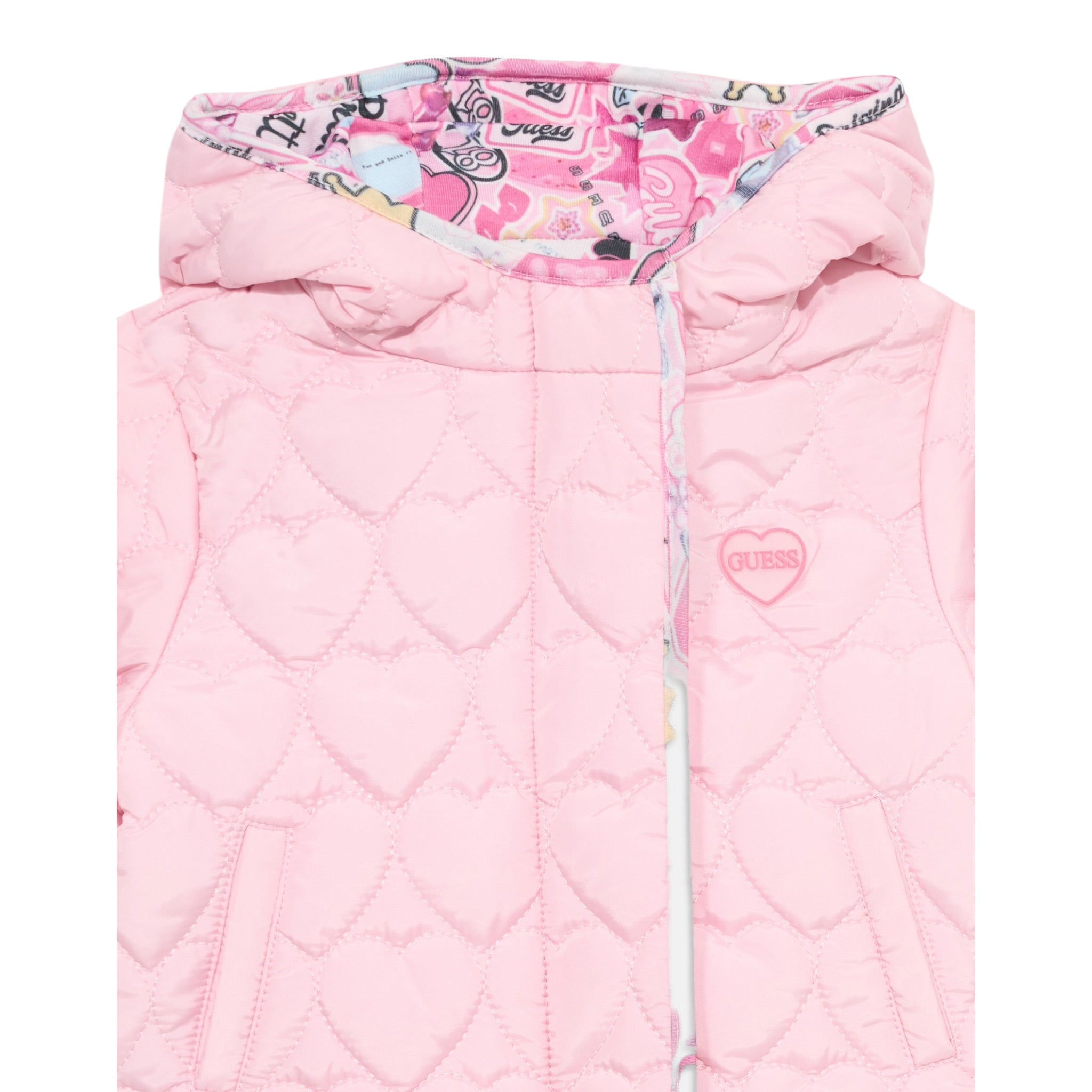 Guess Giubbino tinta unita con Cappuccio Rosa per Neonata A5YL00WCFM0 ROSA GUESS 