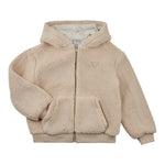 Guess Giubbino tinta unita con Zip E Cappuccio Modello Teddy Beige per Bambino H5BJ01W0330 BEIGE GUESS 