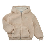Guess Giubbino tinta unita con Zip E Cappuccio Modello Teddy Beige per Bambino H5BJ01W0330 BEIGE GUESS 