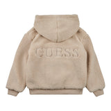 Guess Giubbino tinta unita con Zip E Cappuccio Modello Teddy Beige per Bambino H5BJ01W0330 BEIGE GUESS 