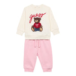 Guess Completo 2 Pezzi Felpa-Pantalone Bicolore Panna/Rosa per Neonata H5YI00KAX74 PANNA/ROSA GUESS 