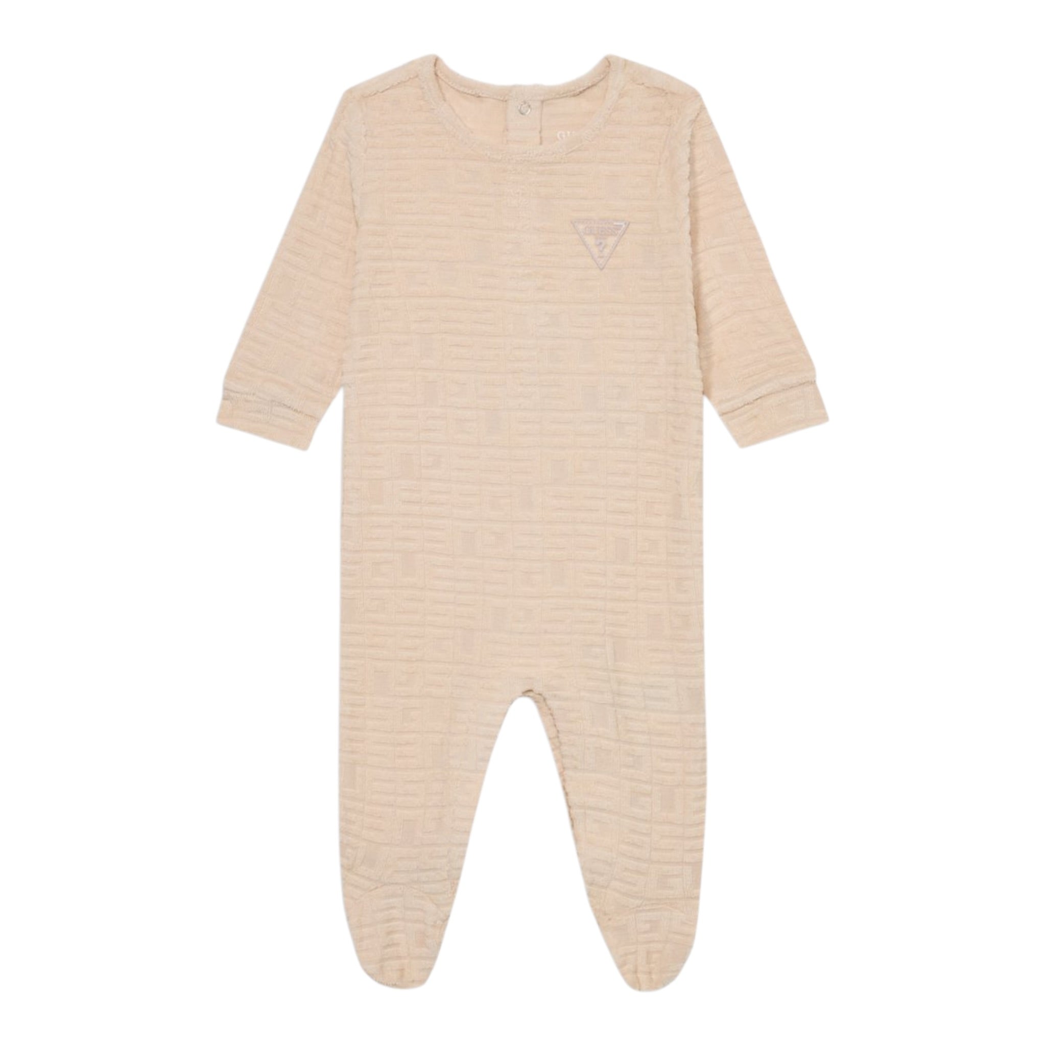 Guess Tutina tinta unita con Logo Beige per Neonata H5YW098KBU64 BEIGE GUESS 