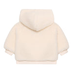 Guess Giubbino In Teddy tinta unita con Cappuccio E Zip Panna per Neonato HSBT01WGSO0 PANNA GUESS 