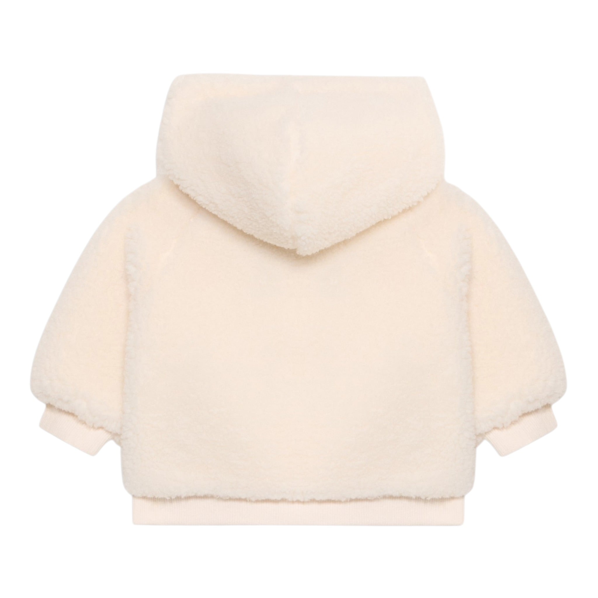 Guess Giubbino In Teddy tinta unita con Cappuccio E Zip Panna per Neonato HSBT01WGSO0 PANNA GUESS 
