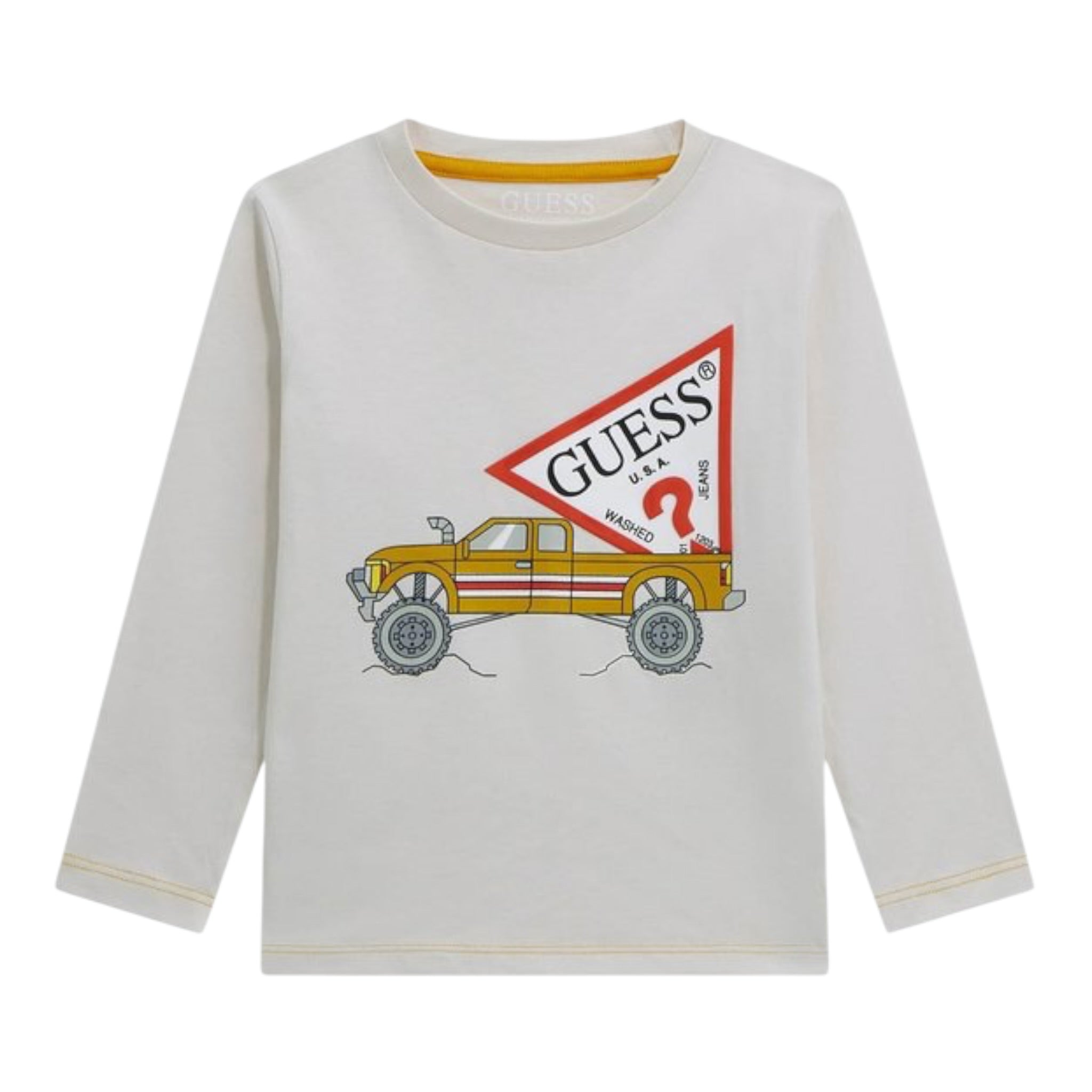 Guess Shirt tinta unita con Stampa Panna per Neonato I5BI01I3Z14 PANNA GUESS 
