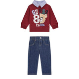 Guess Completo 2Pz Felpa-Jeans Rosso per Neonato I5YG13KAX74 ROSSO GUESS 