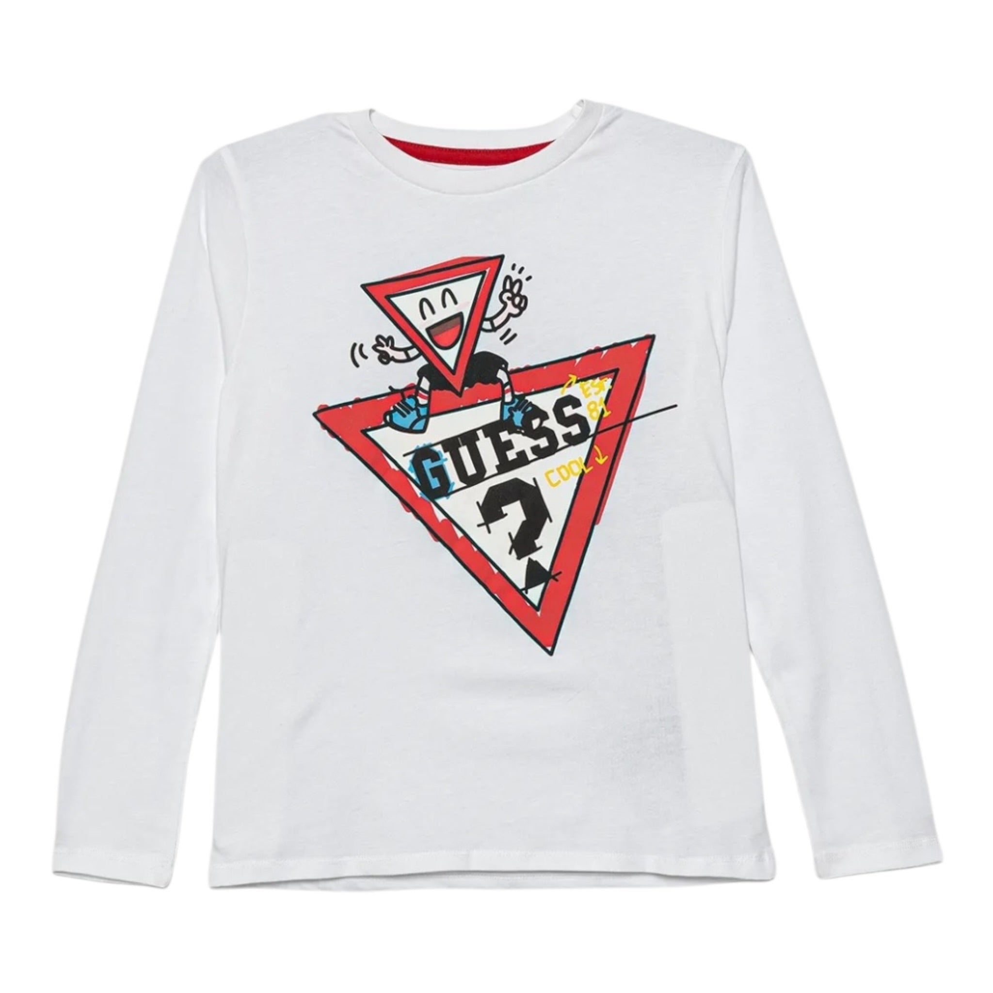 Guess Shirt tinta unita Girocollo con Stampa Bianco per Neonato I5YI00K8HM4 BIANCO GUESS 