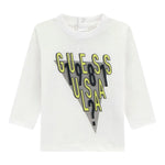 Guess Shirt tinta unita con Stampa Bianco per Neonato I5YI01K8HM4 BIANCO GUESS 
