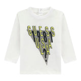 Guess Shirt tinta unita con Stampa Bianco per Neonato I5YI01K8HM4 BIANCO GUESS 