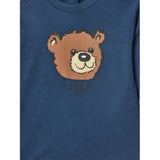 Guess Shirt tinta unita Girocollo con Stampa Blu per Neonato I5YI02K8HM4X BLU GUESS 
