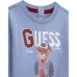Guess Shirt tinta unita Girocollo con Stampa Azzurro per Neonato I5YI04K8HM4 AZZURRO GUESS 