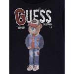 Guess Shirt tinta unita Girocollo con Stampa Blu per Neonato I5YI04K8HM4XX BLU GUESS 