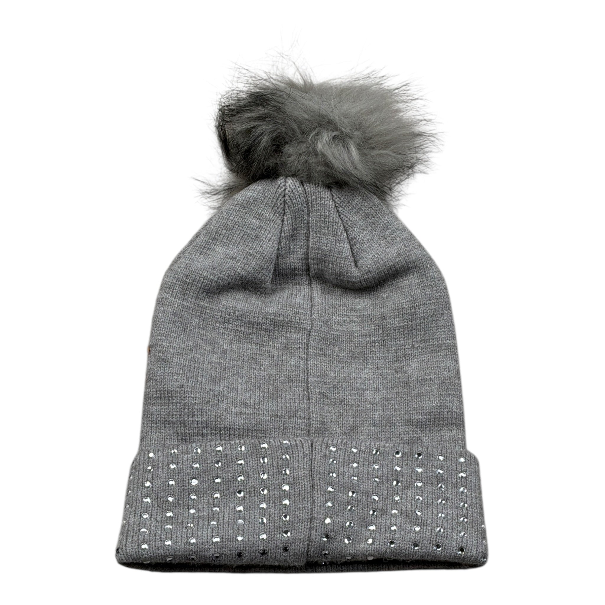 Guess Cappello tinta unita con Pon Pon E Strass Grigio per Bambina J1BZ01Z2QP0 GRIGIO GUESS 