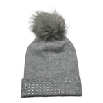 Guess Cappello tinta unita con Pon Pon E Strass Grigio per Bambina J1BZ01Z2QP0 GRIGIO GUESS 
