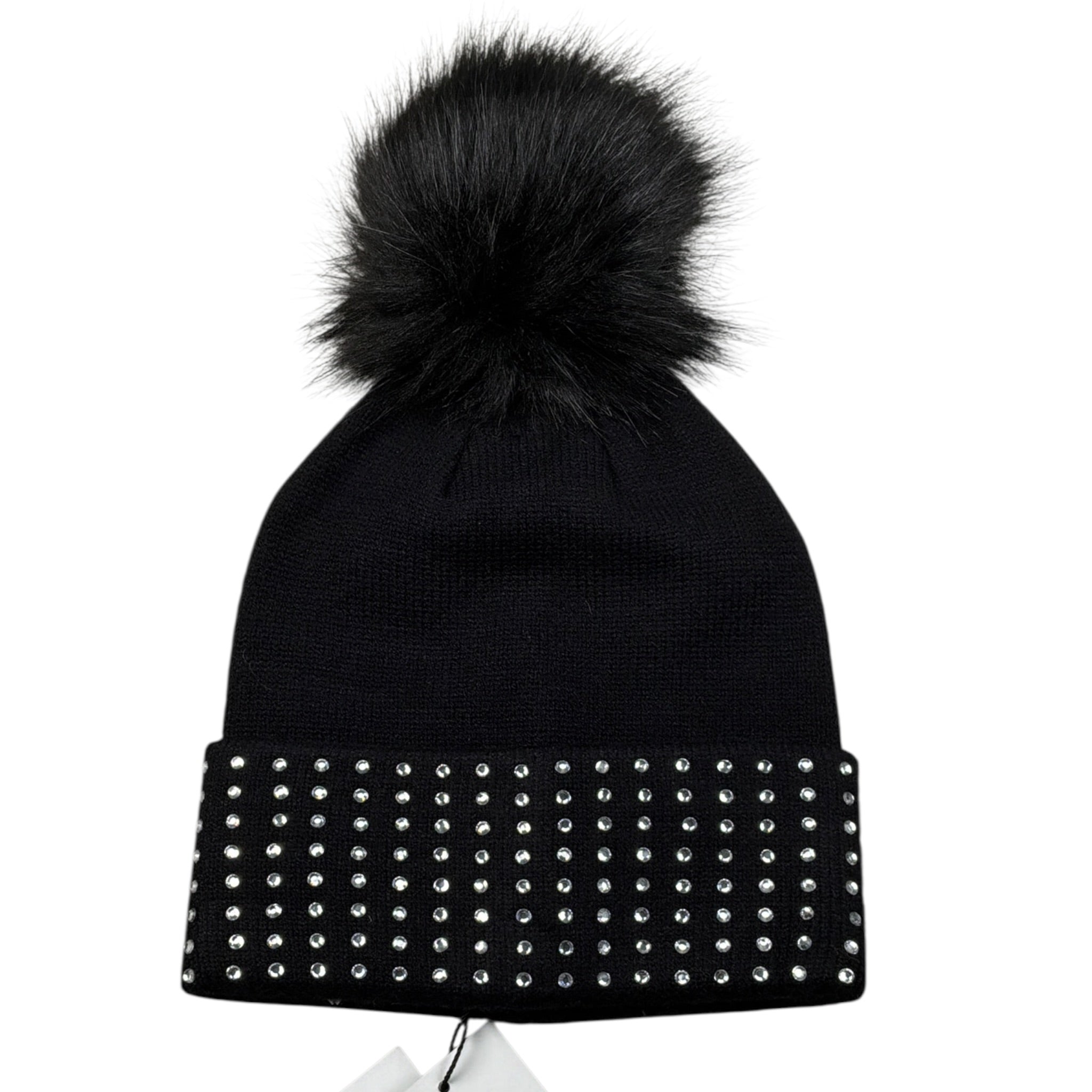 Guess Cappello tinta unita con Pon Pon E Strass Nero per Bambina J1BZ01Z2QP0X NERO GUESS 