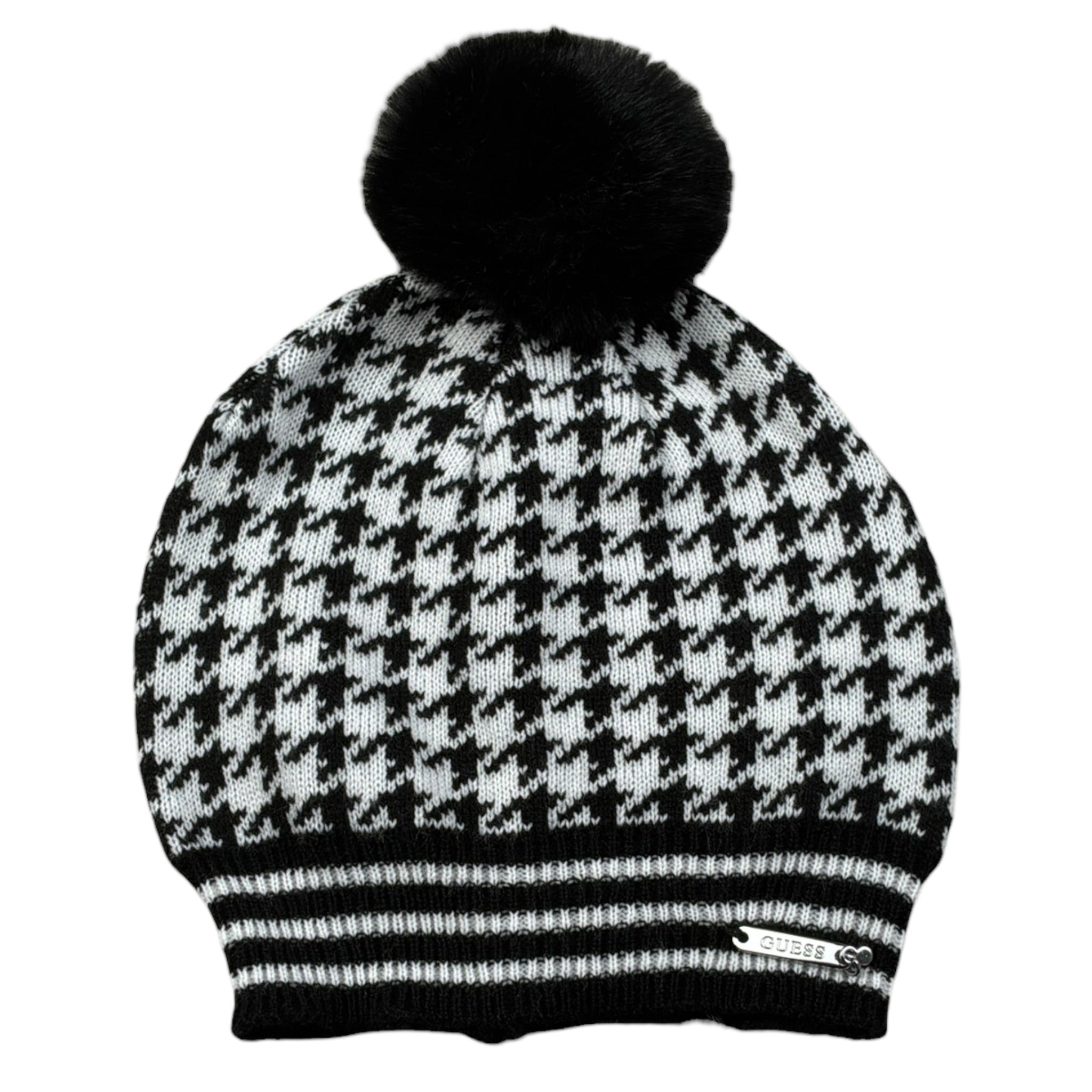 Guess Cappello Bicolore con Pon Pon Bianco/Nero per Bambina J1BZ09Z2QP0 BIANCO/NERO GUESS 