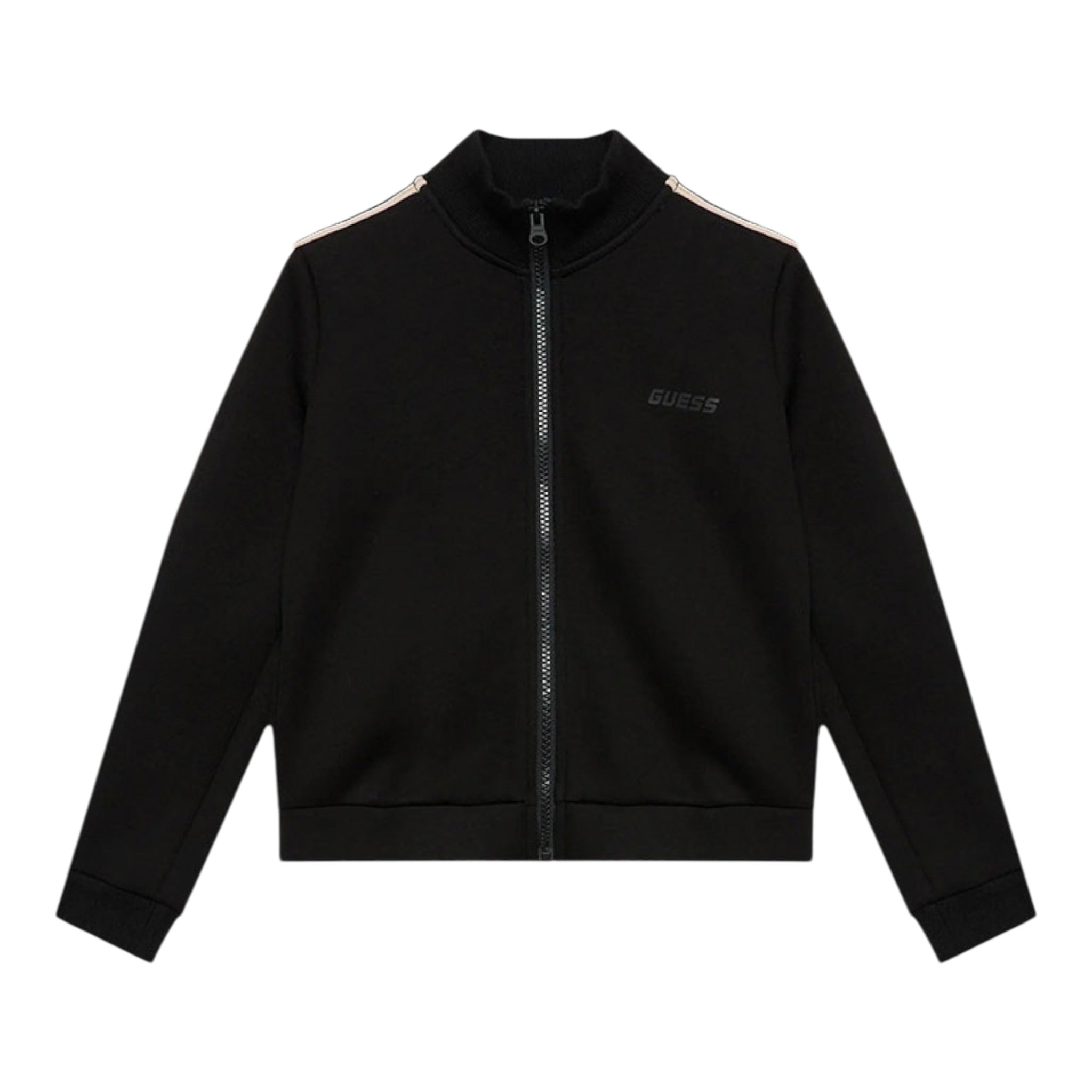 Guess Felpa con Zip tinta unita con Maniche In Contrasto Nero per Bambina J2YQ06KB3P2 NERO GUESS 