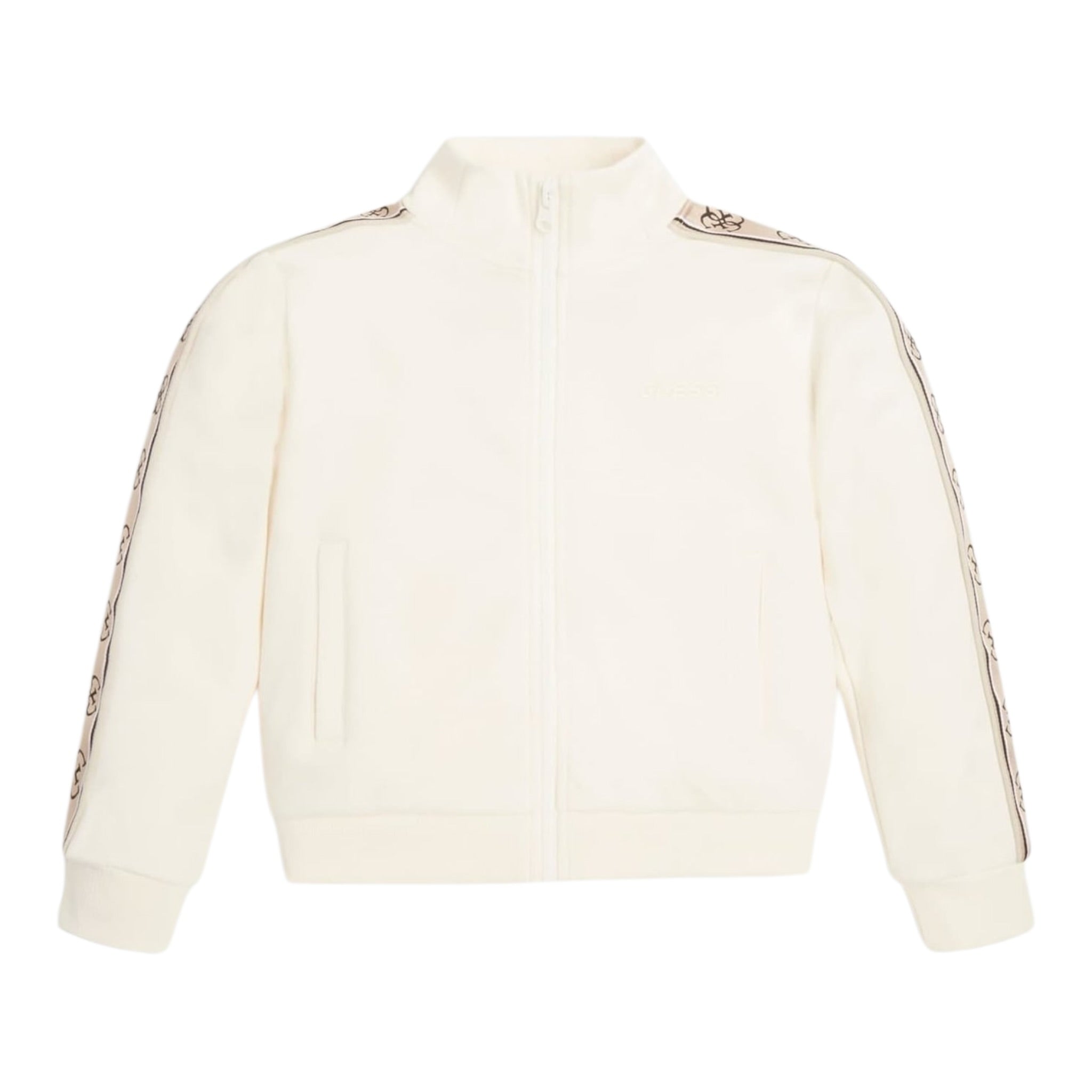 Guess Felpa con Zip tinta unita con Maniche In Contrasto Panna per Bambina J2YQ06KB3P2 PANNA GUESS 